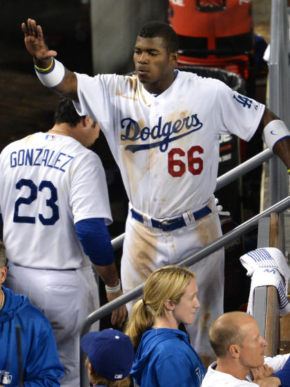 Yasiel Puig might be the Dodgers' man in the middle, even against