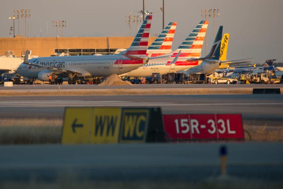 Jets fill the gates at Terminal A at George Bush Intercontinental Airport.