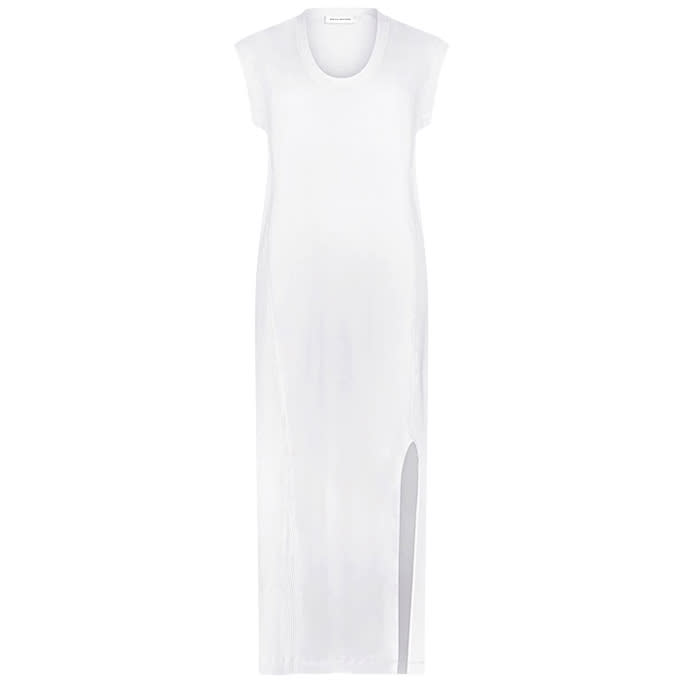 U-Neck T-Shirt Dress, White