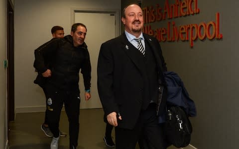 RAfa Benitez arrives at Anfield - Credit: Getty images