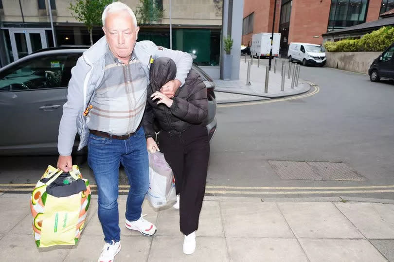 Rebecca Joynes, 30, arrives at Manchester Magistrates' Court