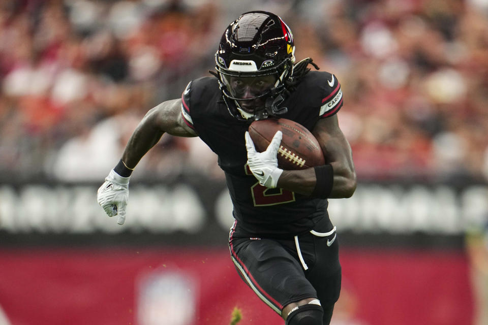 Marquise Brown will move from the Arizona Cardinals to the Kansas City Chiefs this season. (Photo by Cooper Neill/Getty Images)