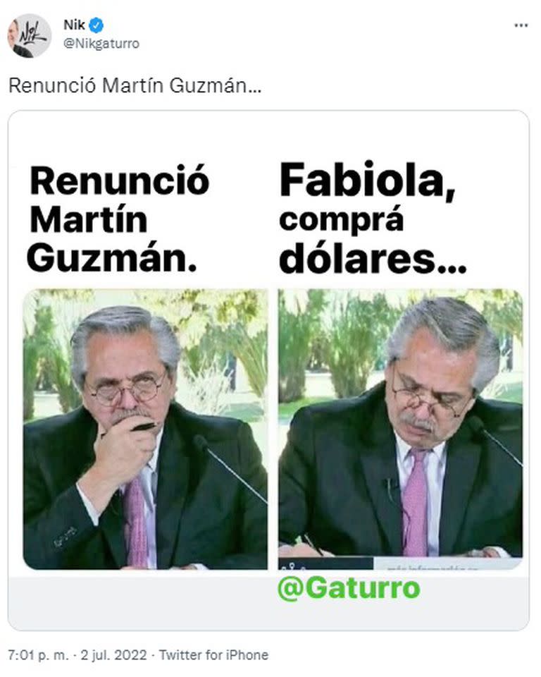 Memes de la renuncia de Martín Guzmán a su cargo como Ministro de Economía