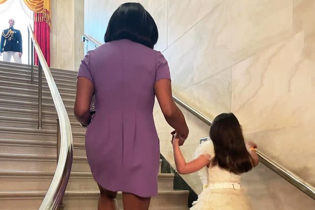 <p>Mindy Kaling/Instagram</p> Mindy Kaling and daughter Katherine at the White House