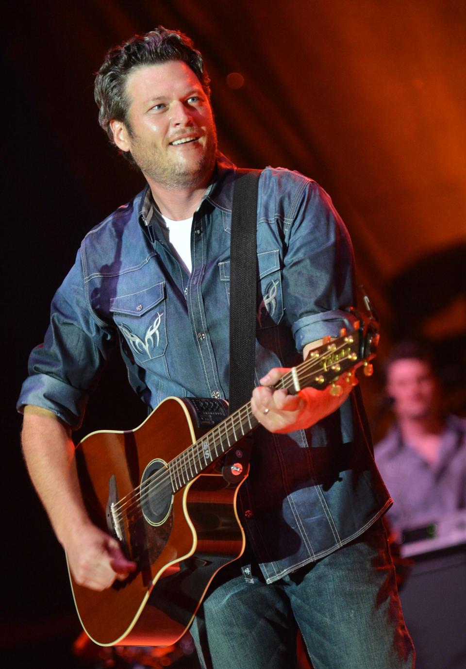 Blake Shelton -- Male Vocalist of the Year Nominee, Entertainer of the Year Nominee <br><p> Singer/Songwriter Blake Shelton performs at Country Thunder - Day 3 on July 21, 2012 in Twin Lakes, Wisconsin. (Photo by Rick Diamond/Getty Images for Country Thunder)</p>