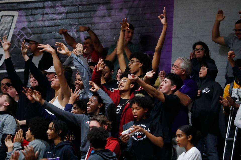Students at a basketball game in Goodyear, Ariz., on Feb. 6, 2020.