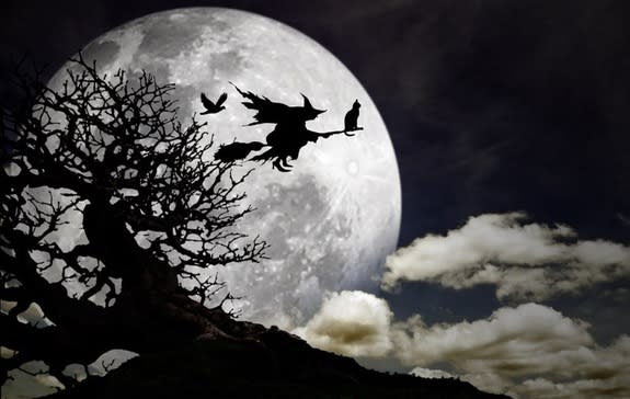 Witches are often shown riding broomsticks. How they came to be associated with the household objects is a murky tale.