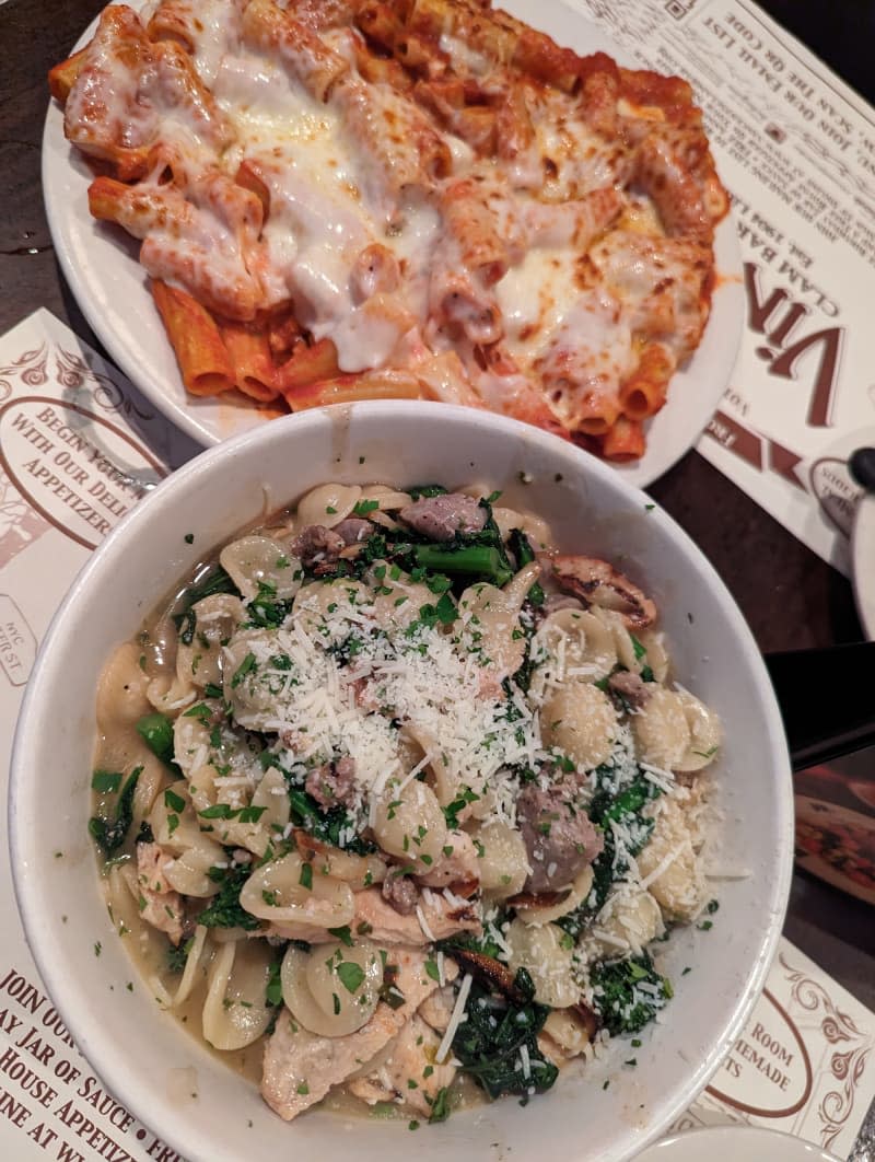 Vincent's pasta dishes in bowl.