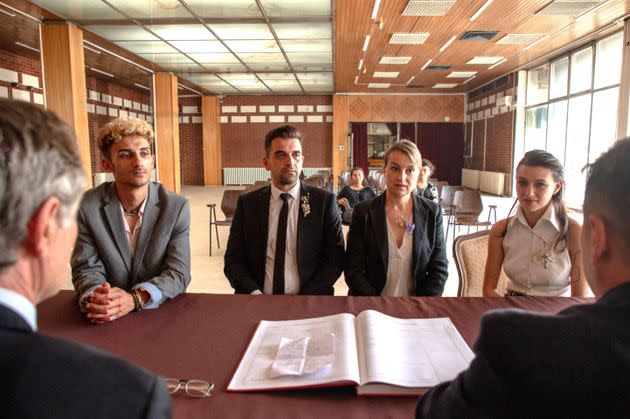 Samson Selim, Vladimir Tintor, Anamaria Marinca and Sara Klimoska are seen in 