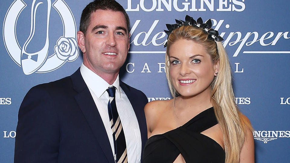 Erin Molan and Sean Ogilvy, pictured here at Golden Slipper Day in 2016.