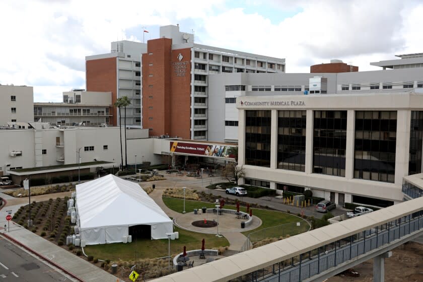 FRESNO, CA - JANUARY 29: Community Regional Medical Center in downtown on Friday, Jan. 29, 2021 in Fresno, CA. The Ramirez' live in a multi-generational Latino household. Dr. Rene Ramirez, 40, an emergency medicine physician at Community Regional Medical Center in Fresno, and wife Dr. Veronica Ramirez, 41, private practice, live with their four children: Andrew, 11, Samantha, 8, Danni, 5, and Ryan, 10-months, along with Veronica's mother Olga Araujo, 63, and Aunt Lupe Mendoza, 55. (Gary Coronado / Los Angeles Times)