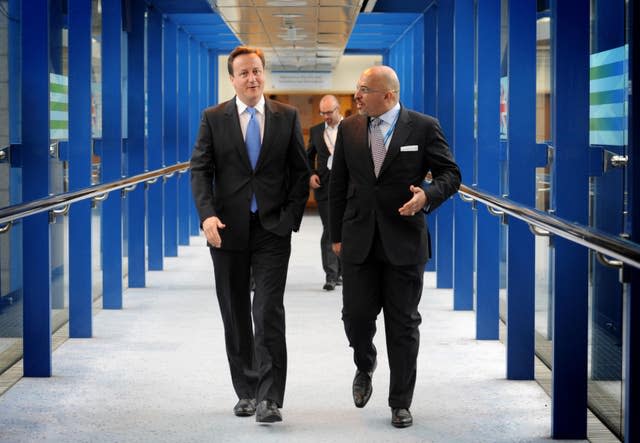 Then-prime minister David Cameron at a Conservative Party annual conference with Mr Zahawi