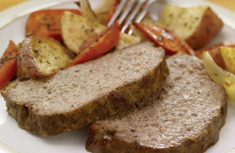 Italian Herb Meatloaf with Roasted Vegetables