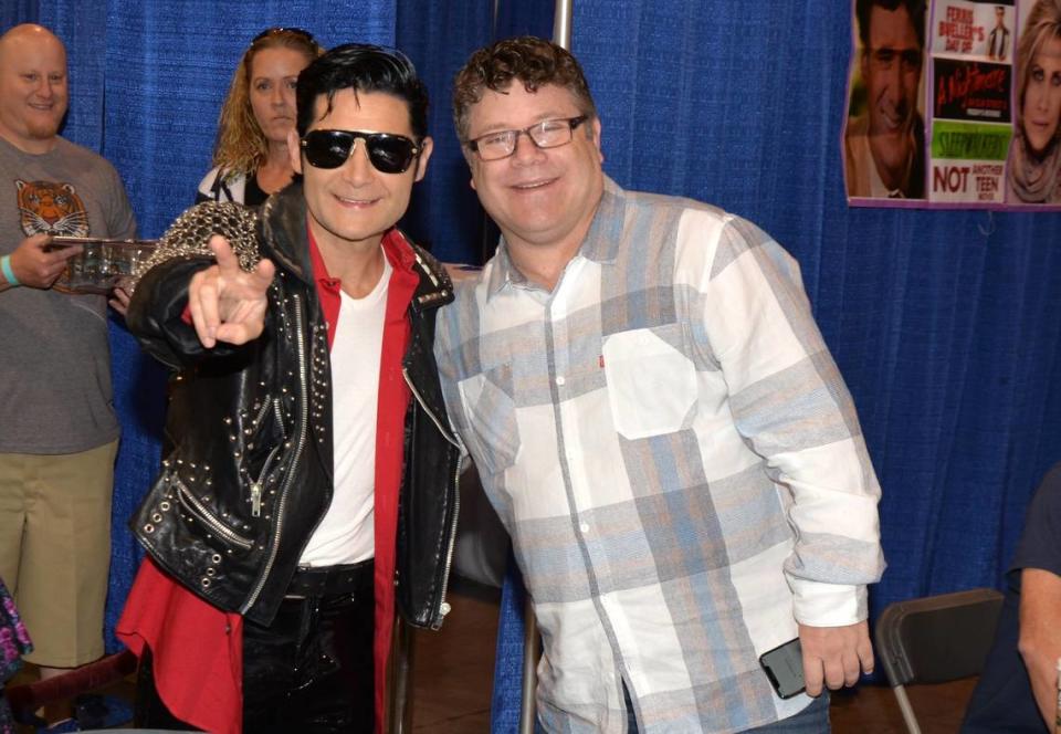 Actors Corey Feldman (left) and Sean Astin (right) at the first NostalgiaCon ’80s Pop Culture Convention in Los Angeles in September 2019. The next version is planned for Miami at the Mana Convention Center on March 28-29, 2020.