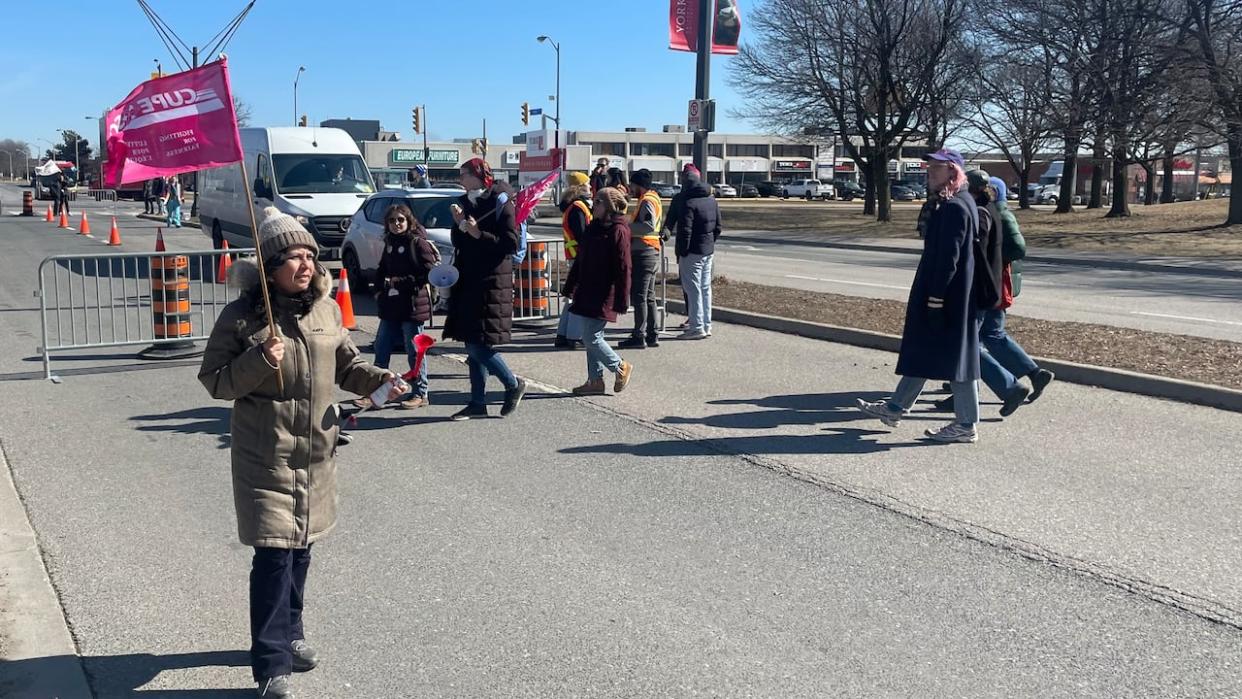 Over 3,000 York University educators have been on strike since Tuesday, saying wages aren't keeping pace with the cost of living. (Ethan Lang/CBC - image credit)