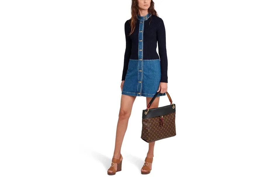 LOUIS VUITTON Stonewashed Denim Bi-Material Dress. (Photo: 24s)