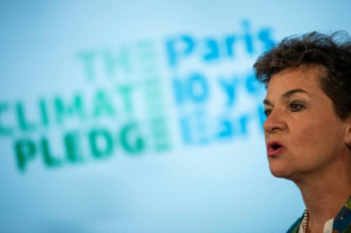 Christiana Figueres, Former UN climate chief, joined Amazon founder and CEO Jeff Bezos in announcing a "Climate Pledge" for companies promising reducing emissions to help advance the goals of the Paris climate accord