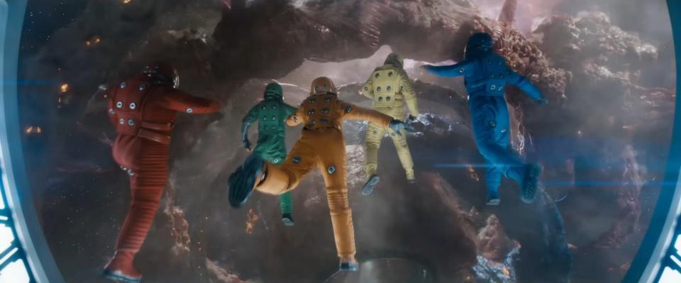 Colorful space suits seen in "Guardians of the Galaxy Vol. 3."