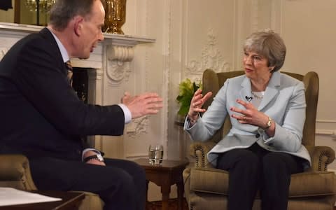 Theresa May speaks on the BBC's Andrew Marr Show - Credit: Reuters