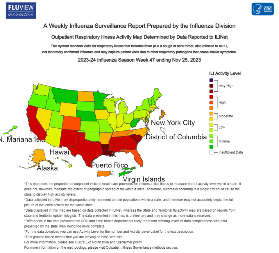 Estamos en plena temporada de influenza y la Florida es uno de los varios estados que experimentan altos niveles de enfermedades similares a la influenza, muestran los datos federales.