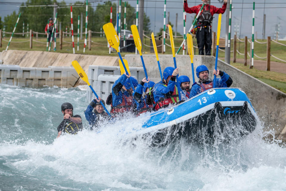 White water rafting at Lee Valley, Hertfordshire