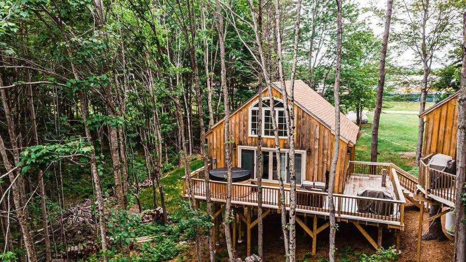 A treehouse in Belgrade, Maine.