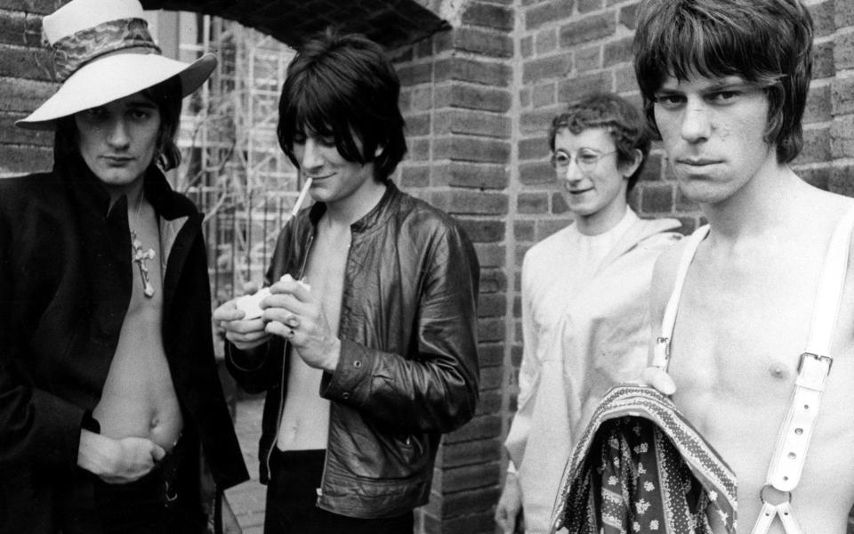 The Jeff Beck Group in 1968, l-r, Rod Stewart, Ronnie Wood, Mickey Waller and Beck - Michael Ochs Archives