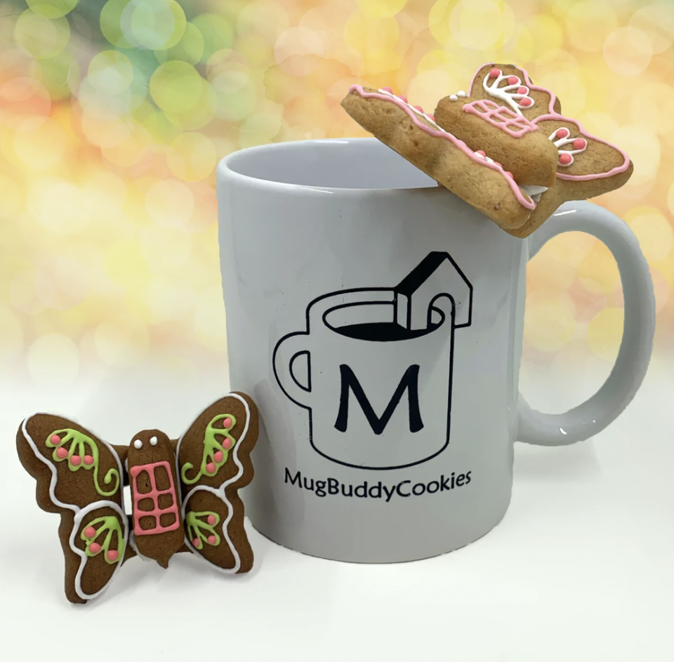 <p>mugbuddycookies.com</p><p><strong>$4.73</strong></p><p>These edible, aptly-named "Mug Buddies" are designed to fit snugly right on the edge of a mug. They come in several flavors and lots of fun designs!</p>