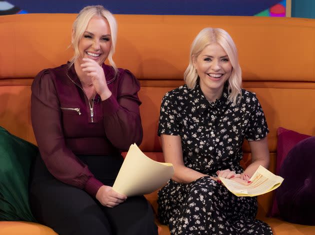 Josie Gibson and Holly Willoughby on the This Morning sofa earlier this month.