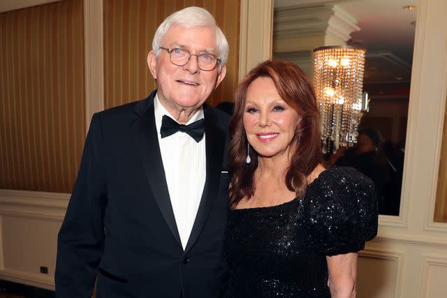 <p>Chelsea Lauren/Variety/Penske Media via Getty</p> Phil Donahue (left) and Marlo Thomas photographed during an event