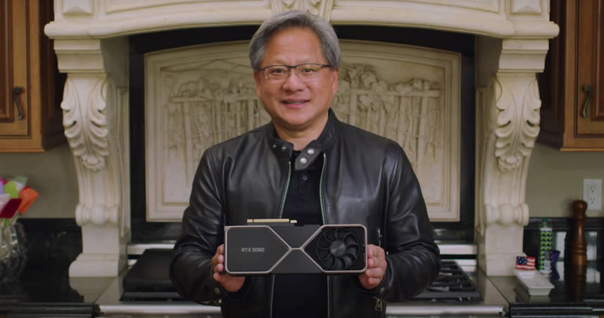 Nvidia創辦人暨執行長黃仁勳每次發表新產品都親自上陣，未來可能會新增CPU產品。（圖／翻攝自Nvidia發表會）