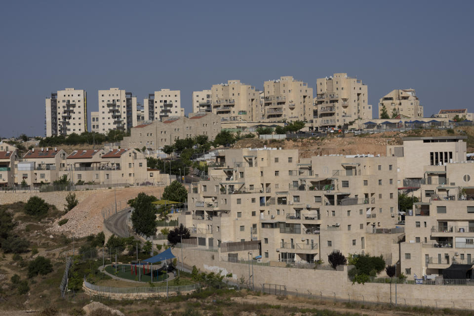 A section of the West Bank Jewish settlement of Efrat, seen on Thursday, June 9, 2022. Israeli settlers in the occupied West Bank may soon have a taste of the military rule that Palestinians have been living under for 55 years. A looming end-of-month deadline to extend legal protections to Jewish settlers has put Israel’s government on the brink of collapse and drawn widespread warnings that the territory could be plunged into chaos. (AP Photo/Maya Alleruzzo)