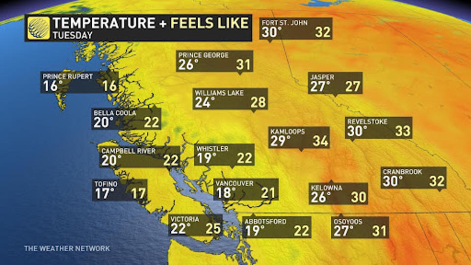 temperature and feel like values