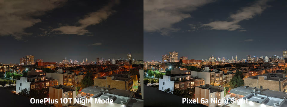 <p>Once again, the Pixel 6a's Night Side mode captures a more well-exposed pic with better colors, brighter highlights and sharper details.</p>
