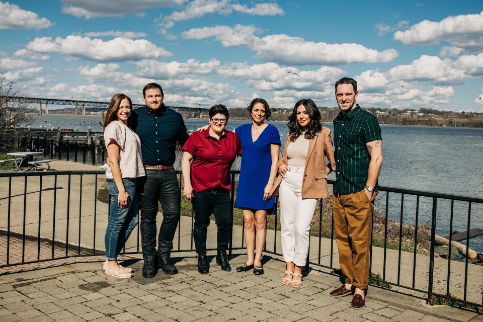 From left to right: Alex and Michael Kelly, Maggie Lloyd, Jessica Gonzalez, Stephanie and Pat Nunnari, the team behind The Jet Set tiki bar and restaurant.