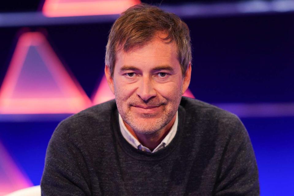 <p>Christopher Willard/ABC via Getty</p> Mark Duplass photographed on "The $100,000 Pyramid" on July 30, 2023