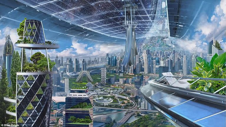 La gigantesca colonia espacial que propone Blue Origin, la empresa de Bezos