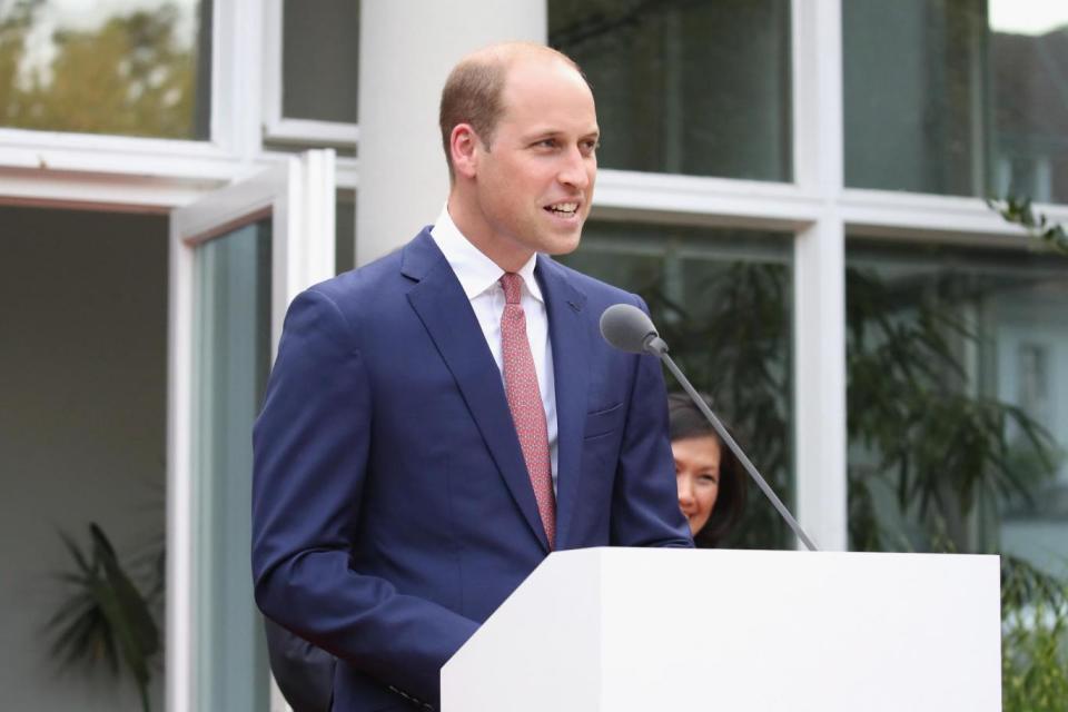 William making a speech at the British Ambassadorial Residence. (Getty Images)