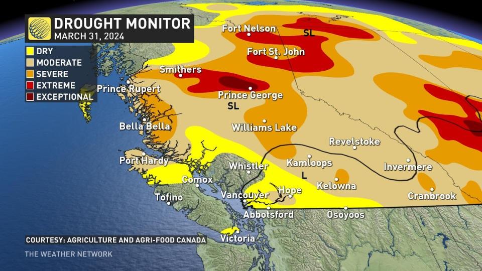 B.C. Drought Monitor April 21 2024