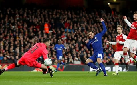 Chelsea's Eden Hazard scores their first goal  - Credit: Reuters