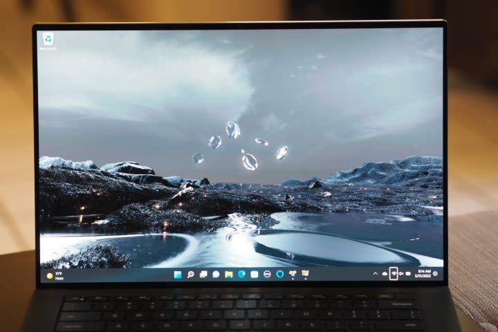 Dell XPS 15 9520 front view showing display.