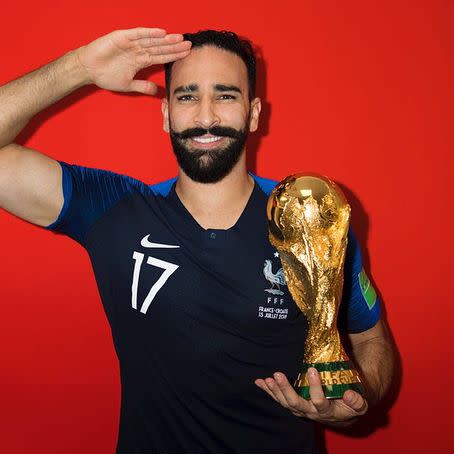 El jugador Adil Rami de Francia.<a href="https://www.instagram.com/adilrami/?hl=en" rel="nofollow noopener" target="_blank" data-ylk="slk:Foto: Adil Rami/Instgram;elm:context_link;itc:0;sec:content-canvas" class="link "> Foto: Adil Rami/Instgram</a>