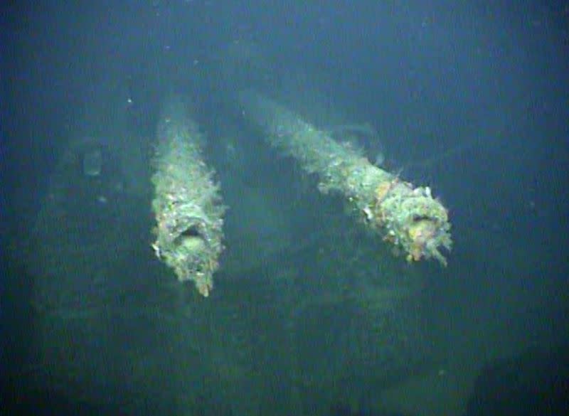 Foto de los restos del barco nazi de la Segunda Guerra Mundial "Karlsruhe" hundido frente a las costas de Noruega