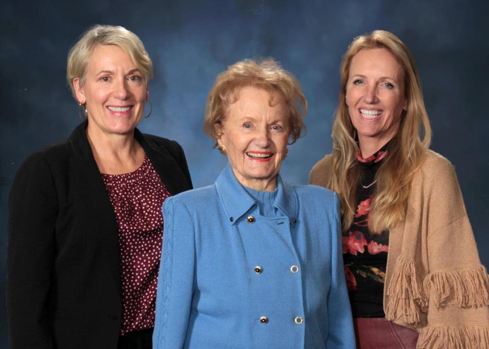 A photo of Helen Langer Smith and her daughters, Cydly Langer Smith, Chairwoman of Kitsap Bank, and Melinda Pigors, the bank's director.