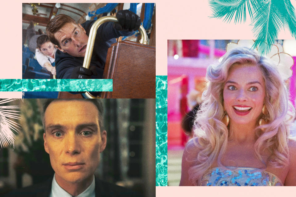 From left to right: Tom Cruise in Mission Impossible: Dead Reckoning, Margot Robbie in Barbie and Cillian Murphy in Oppenheimer are among the winners and losers at the 2023 summer box office. (Illustration: Yahoo News; photos courtesy of Everett Collection.)
