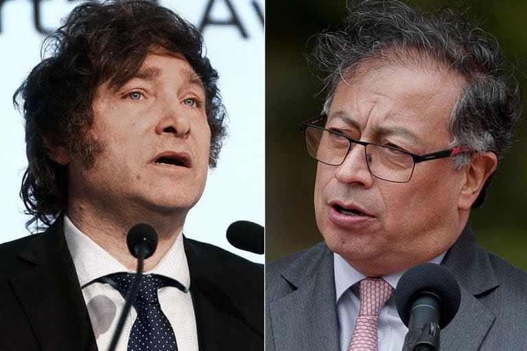 El presidente argentino, Javier MIlei, y su homólogo colombiano, Gustavo Petro