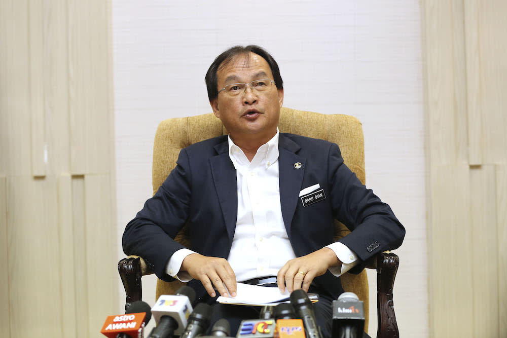 Works Minister Baru Bian said the Sri Aman district hospital project has been delayed many times since it was first announced some 12 years ago. — Picture by Yusof Mat Isa