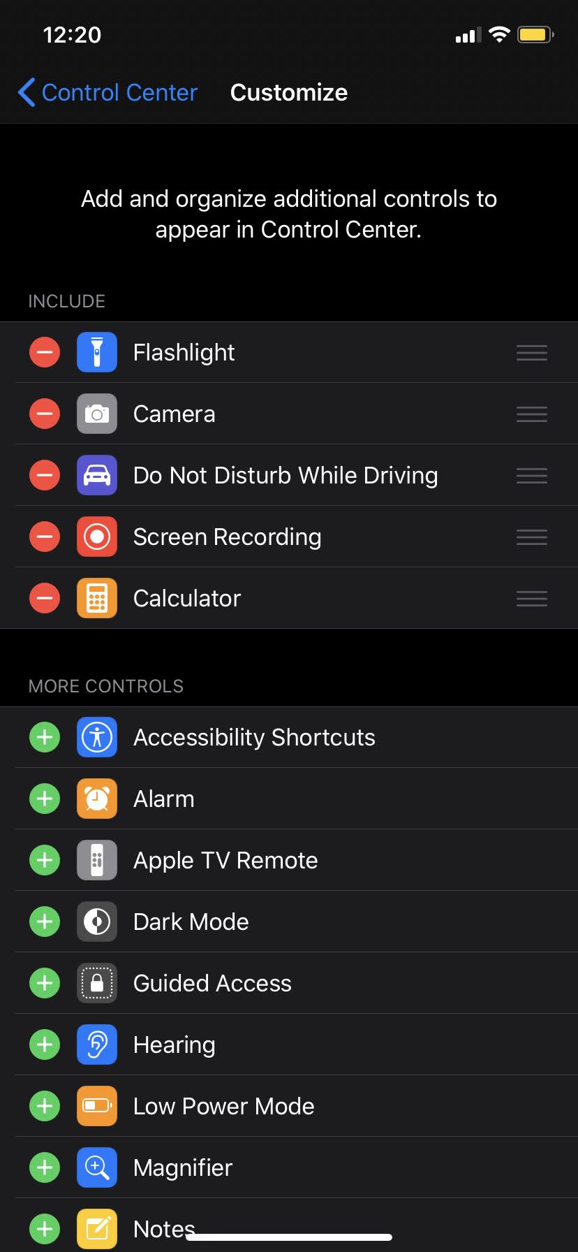 Disable Screen Recording on Control Center Image 1