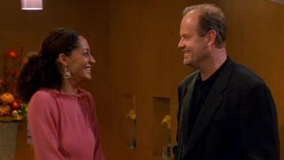  Screenshot of Tracee Ellis Ross and Kelsey Grammer on Girlfriends. 