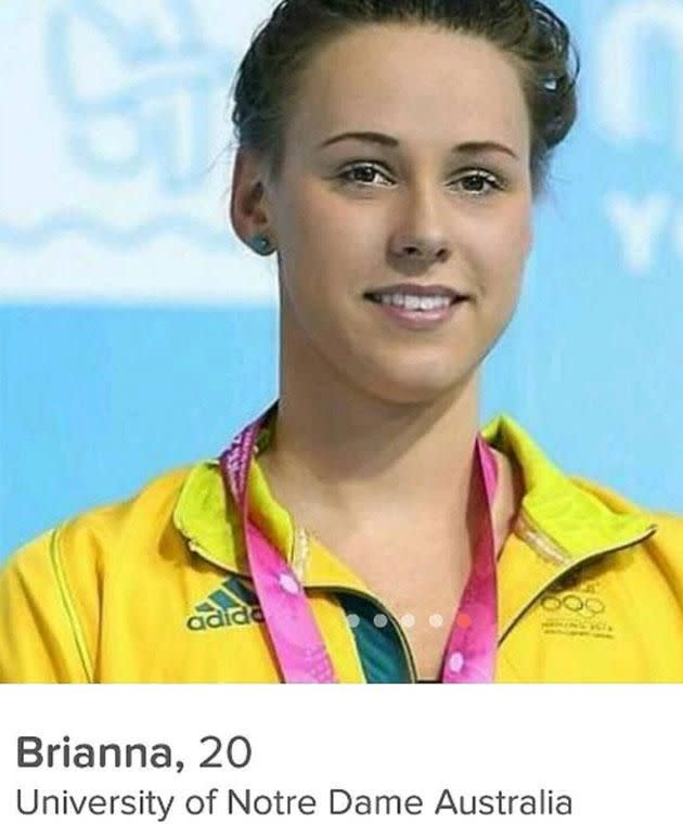 Brianna Throssell is reportedly one of the Aussie athletes on Tinder while at the Games. Photo: Instagram
